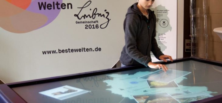 Museumspräsentation der Leibniz-Gemeinschaft mit acht eyevis Touch-Tischen an acht Standorten