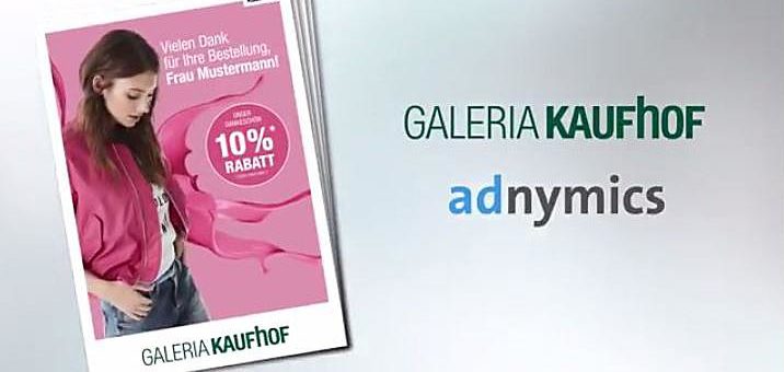 Galeria Kaufhof lockt Onlinekunden mit personalisierten Paketbeilagen von Adnymics in die Filialen