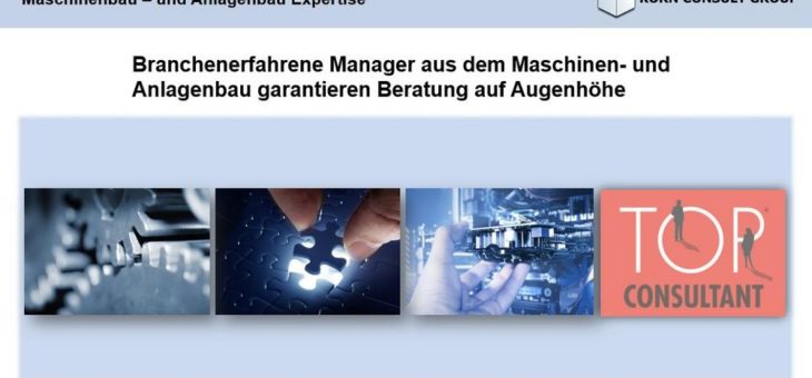 Maschinen- und Anlagenbau Expertise der KORN CONSULT GROUP