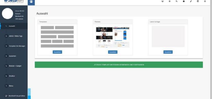 Neues Worldsoft-CMS mit Worldsoft Visual Edit