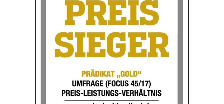 FingerHaus wurde bei der Studie »Preissieger 2017« mit dem Prädikat „Gold“ ausgezeichnet