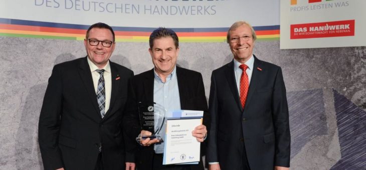 Für hervorragende Ausbildung von der Handwerkskammer Mannheim ausgezeichnet