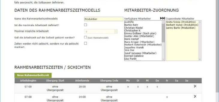 Flexible Arbeitszeitmodelle mit Rahmenarbeitszeiten regulieren