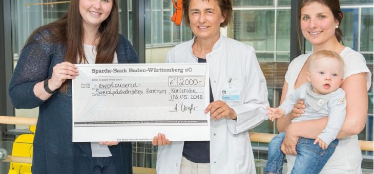 2.000 Euro für das Sozialpädiatrische Zentrum im Städtischen Klinikum Karlsruhe