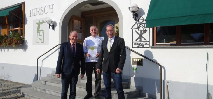 Romantik-Hotel Hirsch in Sonnenbühl-Erpfingen als „Qualitätsgastgeber Wanderbares Deutschland“ rezertifiziert