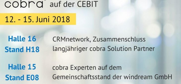 cobra CRM präsentiert sich auf der CEBIT als „DATENSCHUTZ-ready“