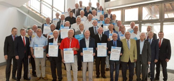 52 Goldene Meister 2018 aus Mannheim und Umgebung haben vor  50 Jahren die Meisterprüfung absolviert