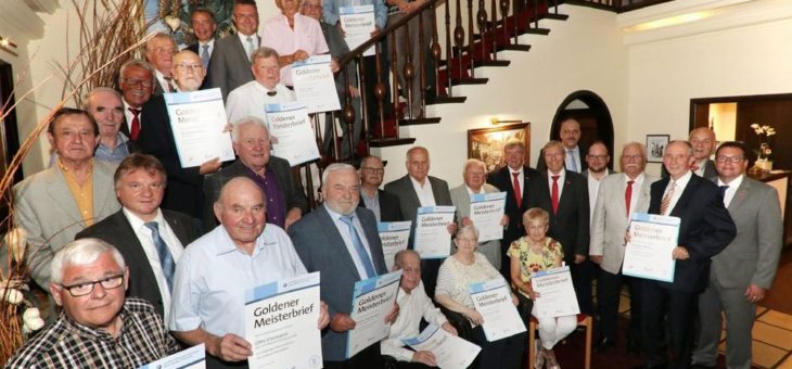 35 Goldene Meister 2018 aus Buchen und Umgebung haben vor 50 Jahren die Meisterprüfung absolviert