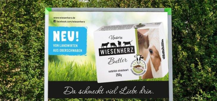 Plakatwerbung mit Wiesenherz