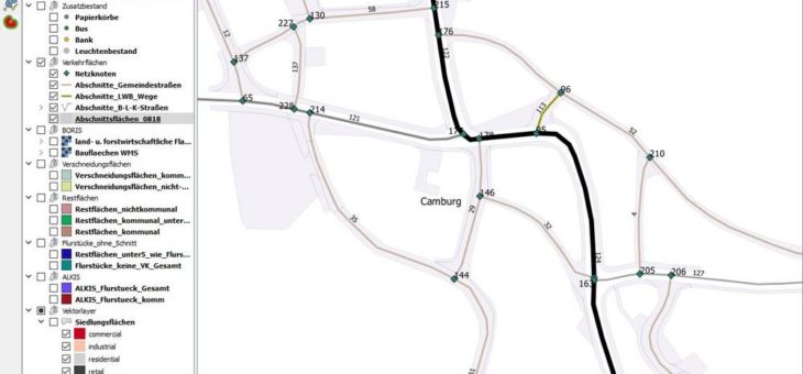 Erfassung und Bewertung des kommunalen Anlagevermögens Verkehrsflächen und Zusatzbestand für die kameralistische Inventur in Thüringen durch die GIS-Dienst GmbH am Beispiel der VG Dornburg-Camburg