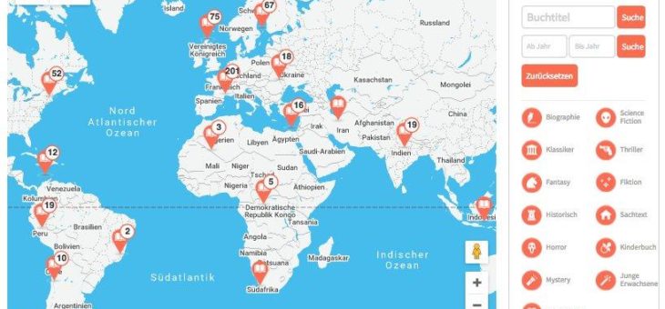 Mit 205 Büchern um den Globus: Interaktive Weltkarte führt zu Orten der Weltliteratur