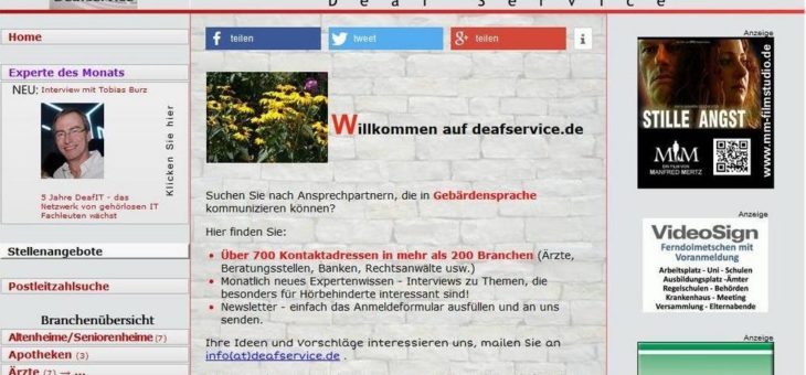 www.deafservice.de, das Portal für Hörbehinderte startet Herbstangebot