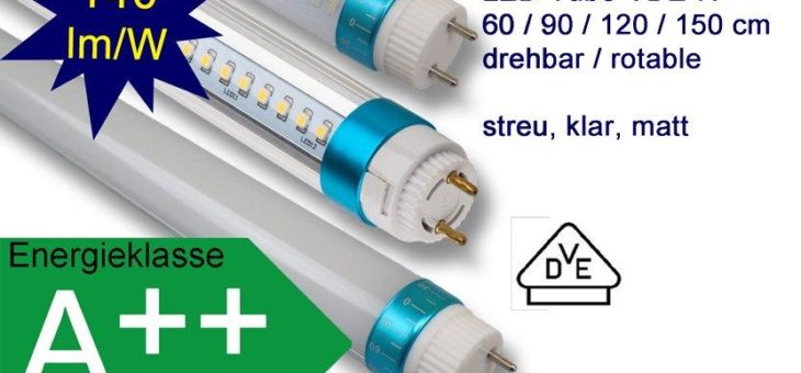 VDE geprüfte LED Röhren als Retrofit Ersatz für Leuchtstoffröhren