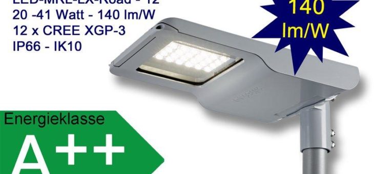 HighPower LED-Straßenleuchte mit wählbarer Abstrahlcharakteristik