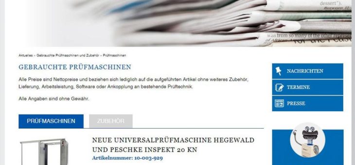 Gebrauchte Prüftechnik jetzt online