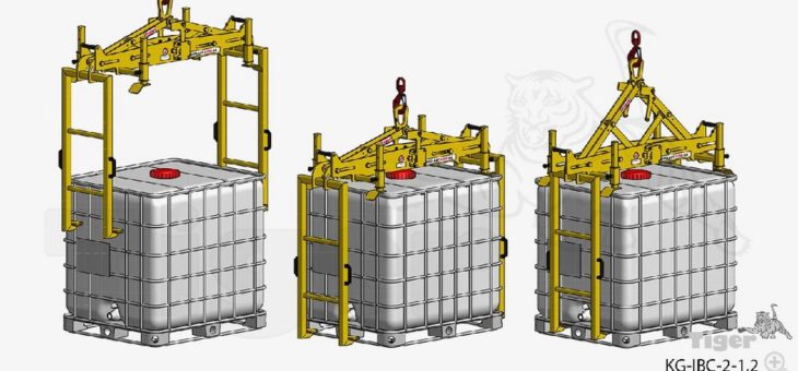 Tiger Automatik-Hebegreifer für IBC-Container – optimiertes Handling im Kranbetrieb