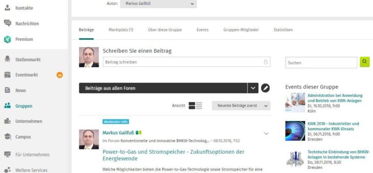 BHKW- und KWK-Themen auch in sozialen Netzwerken