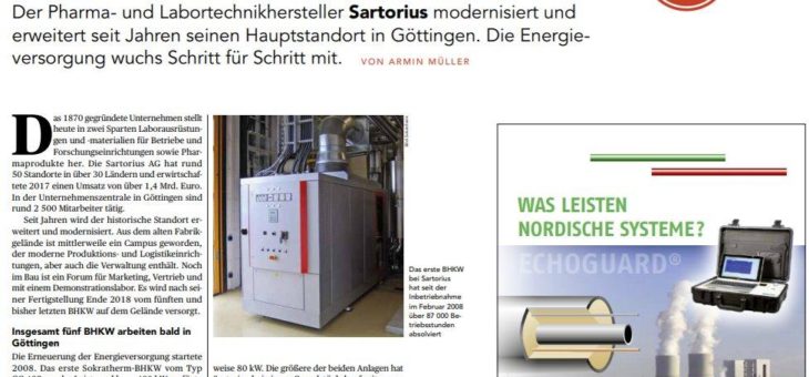 BHKW des Pharma- und Labortechnikherstellers Sartorius wird zum BHKW des Monats gekürt