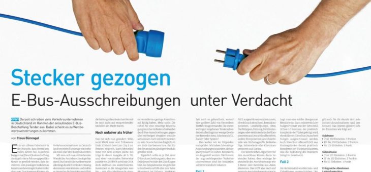 busplaner Exklusiv zum Thema E-Bus-Ausschreibungen