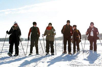 Nordlicht-Jagd auf Schneeschuhen