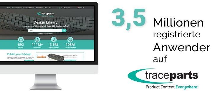TraceParts erreicht einen neuen Meilenstein – 3,5 Millionen registrierte Anwender