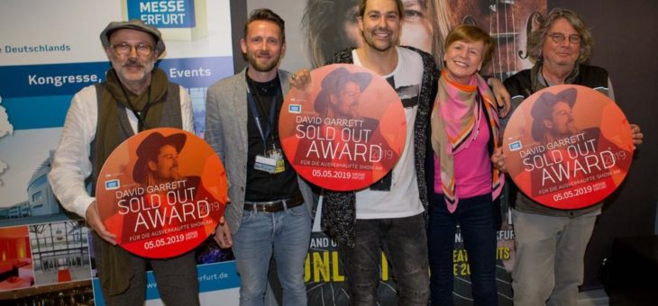 Geigenstar David Garrett erhielt SOLD OUT AWARD der Messe Erfurt