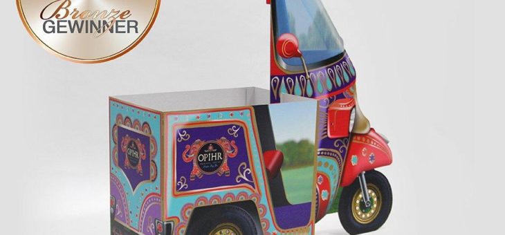 Effizientes Display „Opihr-Gin Tuk-Tuk“ gewinnt bronzenen POPAI Award