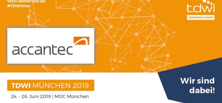 accantec auf der TDWI Konferenz München 2019: Business Intelligence, Analytics und Data Science – alles aus einer Hand