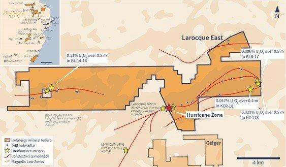 IsoEnergy durchschneidet 5,5 m Uranmineralisierung bereits im ersten Bohrloch des Sommerprogramms in der Hurricane Zone