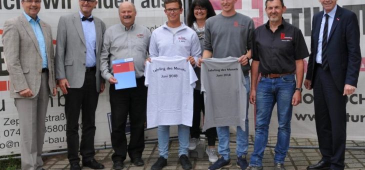 Sebastian Müller und Christoph Kugler sind Lehrlinge des Monats Juni 2018