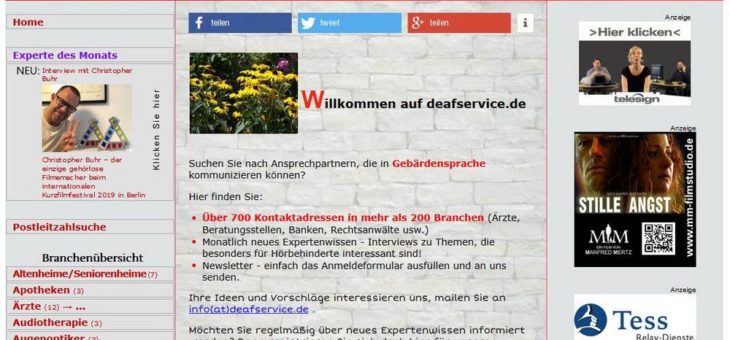 www.deafservice.de das Serviceportal für Hörbehinderte startet Sommerangebot