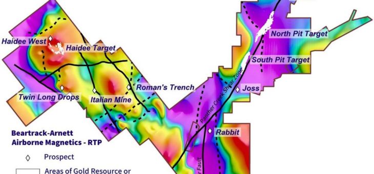 Geophysikalische Flugmessung stärkt das Goldlagerstättenmodell für Arnett
