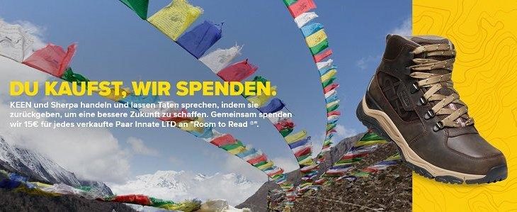 Ein Wanderschuh, der Bildungsprojekte in Nepal fördert