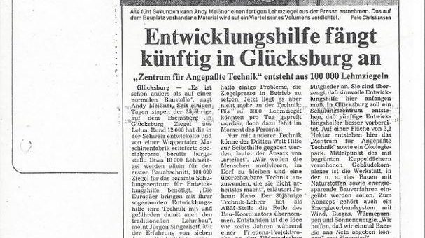 artefact wird 30: Grundsteinlegung des Zentrums für nachhaltige Entwicklung am 4.10.1989