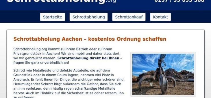 Bei der Schrottabholung Aachen stellt man sich auf die Terminwünsche des Kunden ein