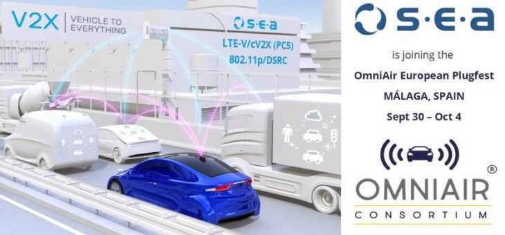 Test von c-V2X und DSRC mit S.E.A. Testsystemen auf dem ersten europäischen OmniAir® Plug Fest in Malaga