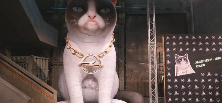 Riesige Nachbildung von Grumpy Cat