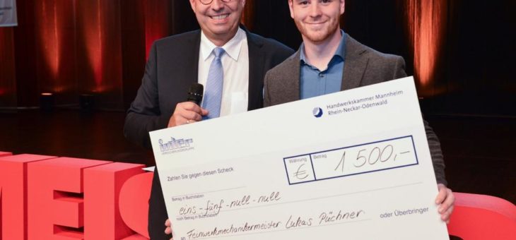 Meisterfeier: Innovationspreis für Feinwerkmechanikermeister Lukas Püchner