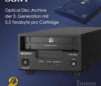 Sony kündigt Optical Disc Archiv Gen 3 mit 5,5 Terabyte je Cartridge an