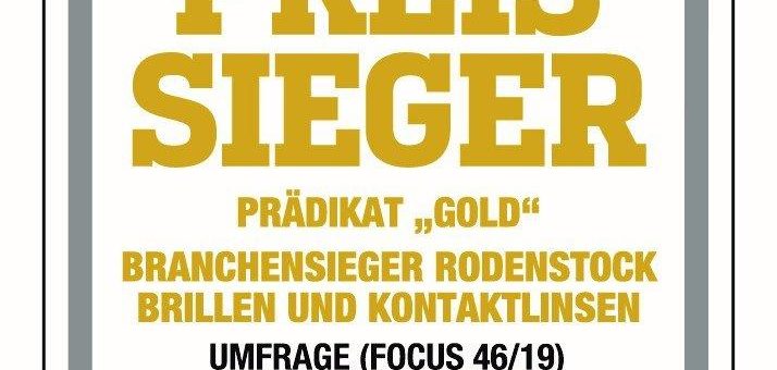 Rodenstock ist „Preis-Sieger“ in Gold in der Kategorie „Brille und Kontaktlinsen“