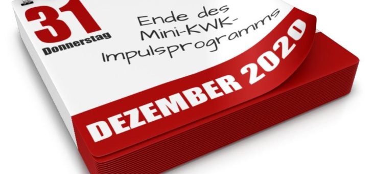 Mini-KWK-Förderung wird Ende 2020 eingestellt
