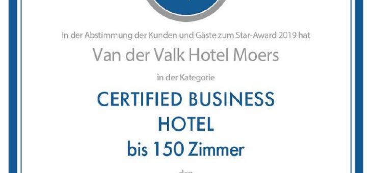 Van der Valk Hotel Moers ist bestes Businesshotel in Nordrhein-Westfalen