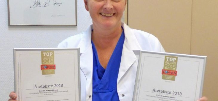 Focus-Ärzteliste 2018: Professor Meurer zwei Mal auf der Liste der besten Ärzte Deutschlands