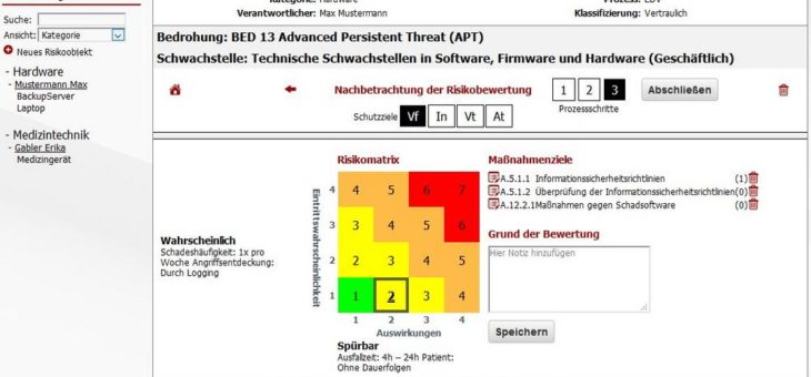Spezielle IT-Risikomanagement Software für das Krankenhaus vorgestellt