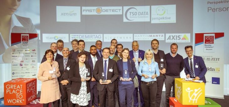 Auszeichnung für TSO-DATA Nürnberg GmbH: „Bayerns Beste Arbeitgeber 2017“