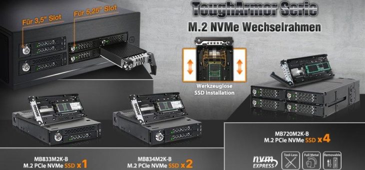 Produktvorstellung: Neue ICY DOCK Tougharmor Modelle: MB720M2K-B, MB833M2K-B & MB834M2K-B