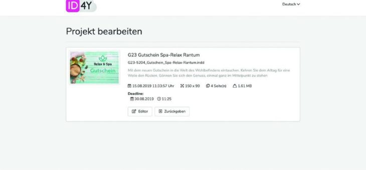 Neue Plattform ID4Y.cloud – Adobe InDesign-Dateien online bearbeiten