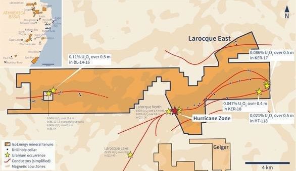 IsoEnergy durchschneidet 4,0 m mit 20,5% U3O8 in Bohrung LE20-40 und erbohrt Uranmineralisierung die ausserhalb der messbaren Skala liegt