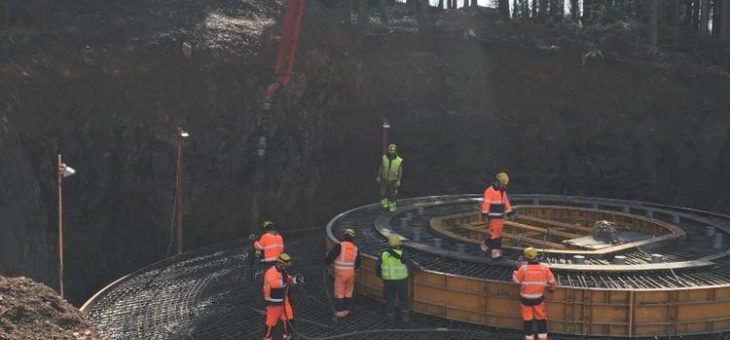 Fundament für Windpark Hohenlochen steht