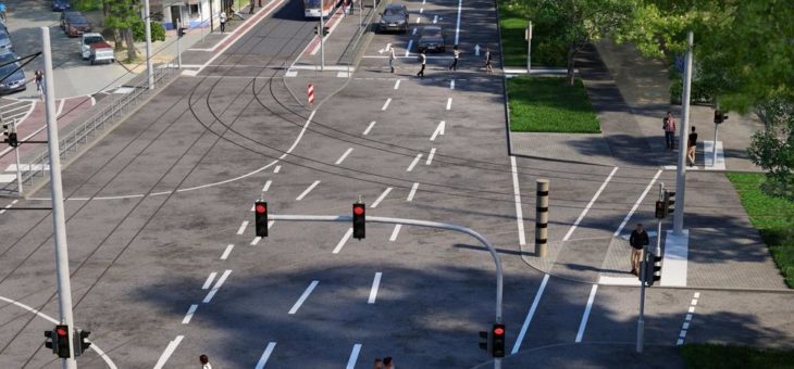 Bauarbeiten für Gleisdreieck und neue Haltestelle in der Nieder-Ramstädter Straße beginnen